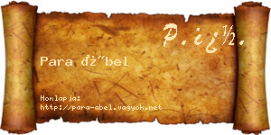 Para Ábel névjegykártya